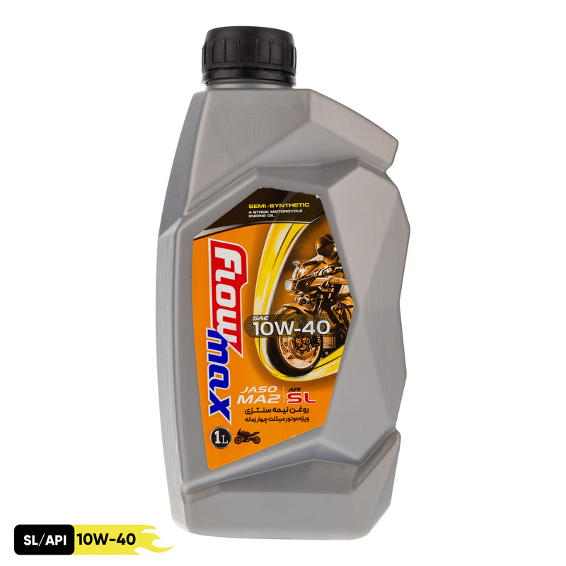 روغن موتور سیکلت نیمه سنتتیک فلومکس مدل SL 10W-40 حجم 1 لیتر